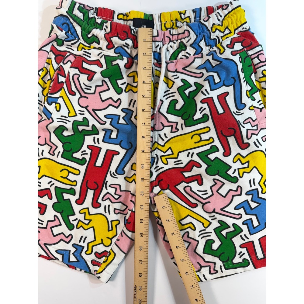 HM Keith Haring All Over Print Sweat Shorts Mens Small Pop Art Colorful Regular - Picture 4 of 4